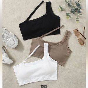 Three ribbed sports bras
